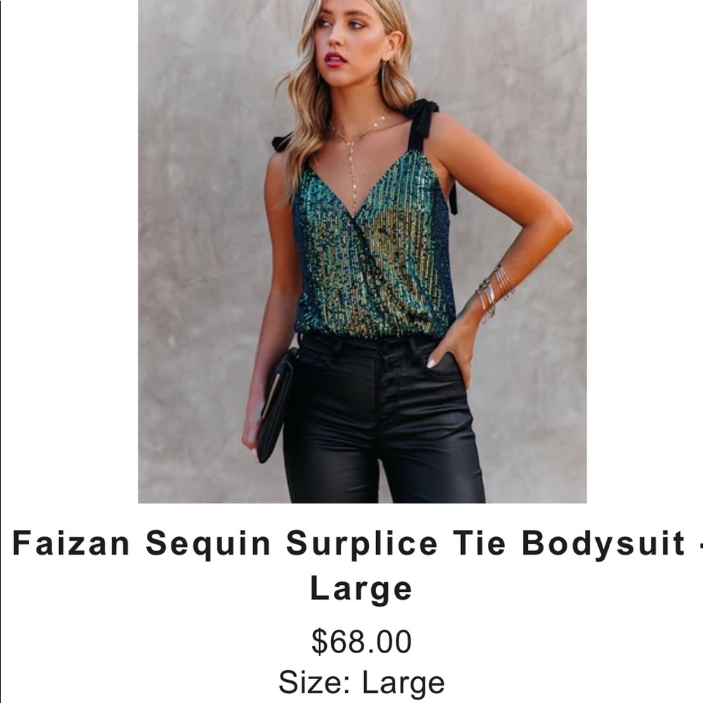 Vici Faizan Sequin Bodysuit NWT
